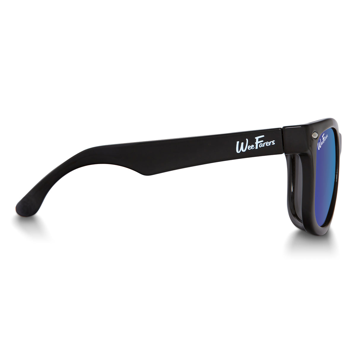 Polarized WeeFarers Baby Sunglasses Black and Ocean Blue side