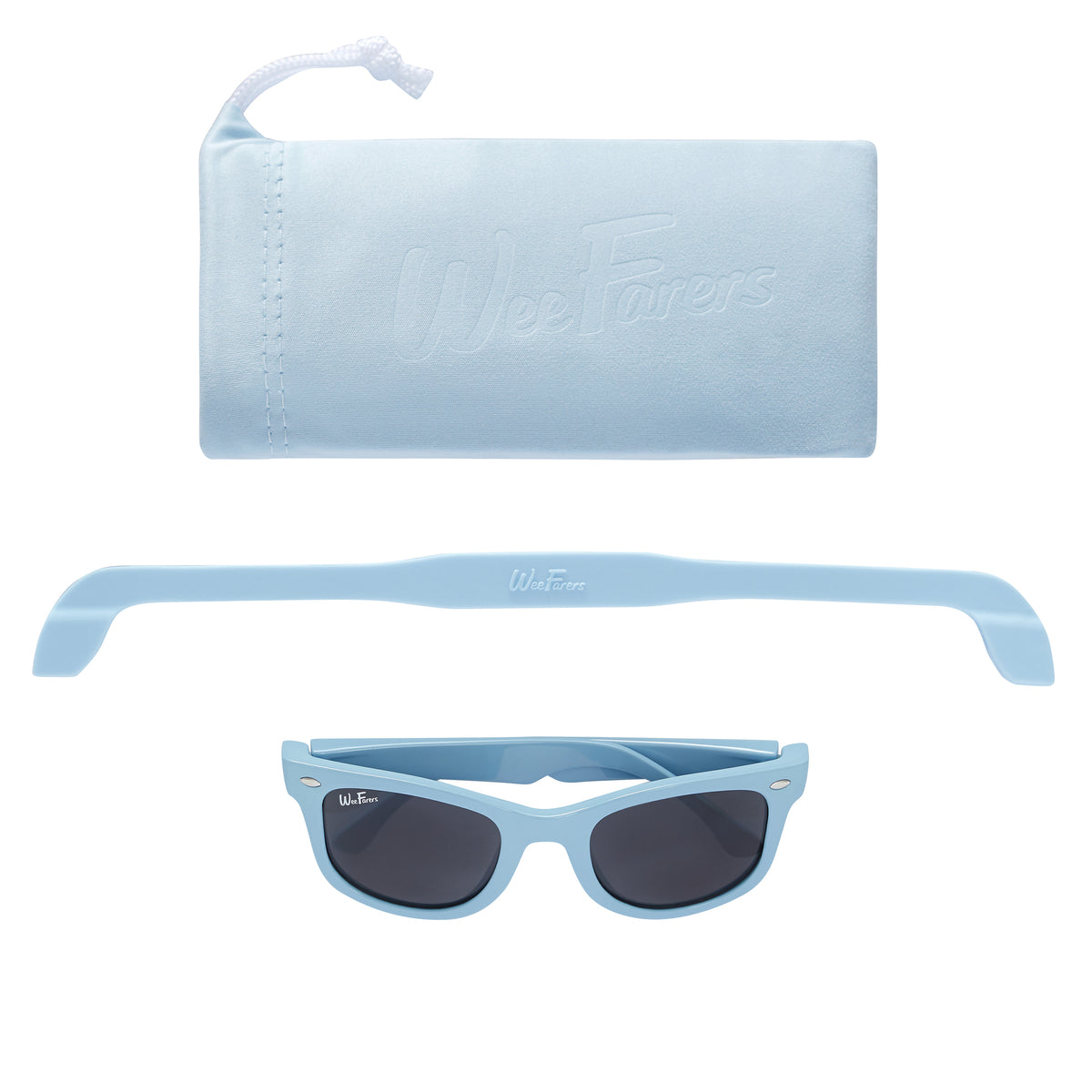 Polarized WeeFarers Baby Sunglasses Blue Strap Pouch