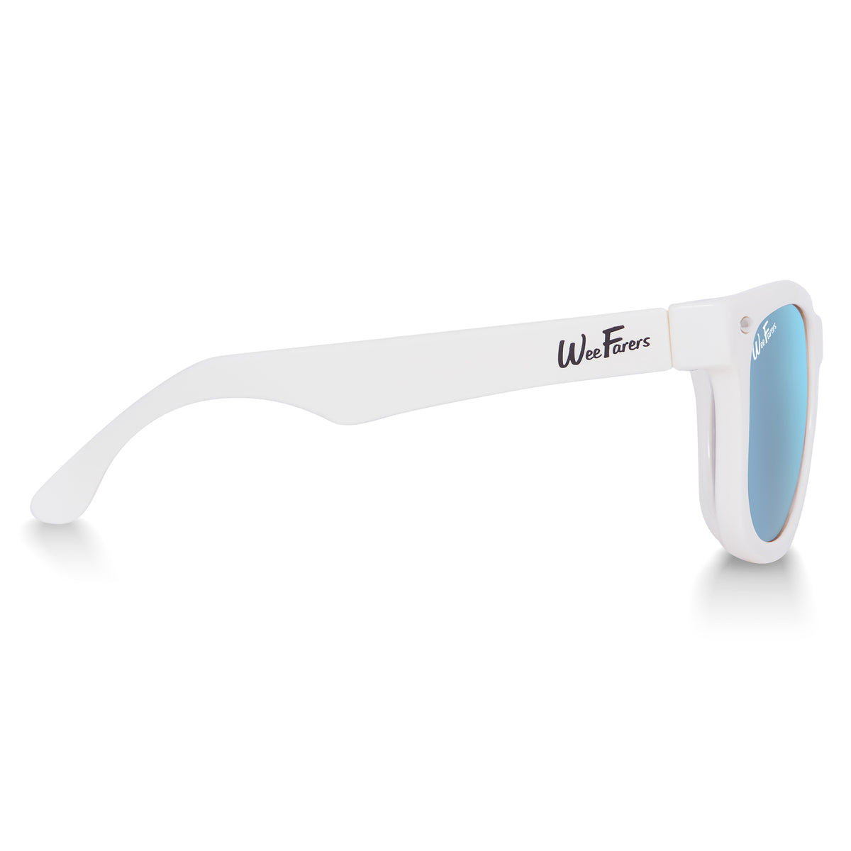 Polarized WeeFarers Baby Sunglasses White and Sky Blue side