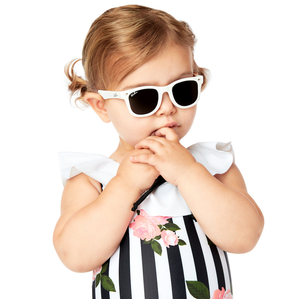 Polarized WeeFarers Girl Baby Sunglasses White
